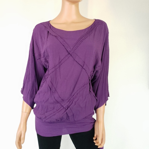 Sophie Max Tops - SOPHIE MAX❤Rayon Stitched Long Side Tie Blouse LG